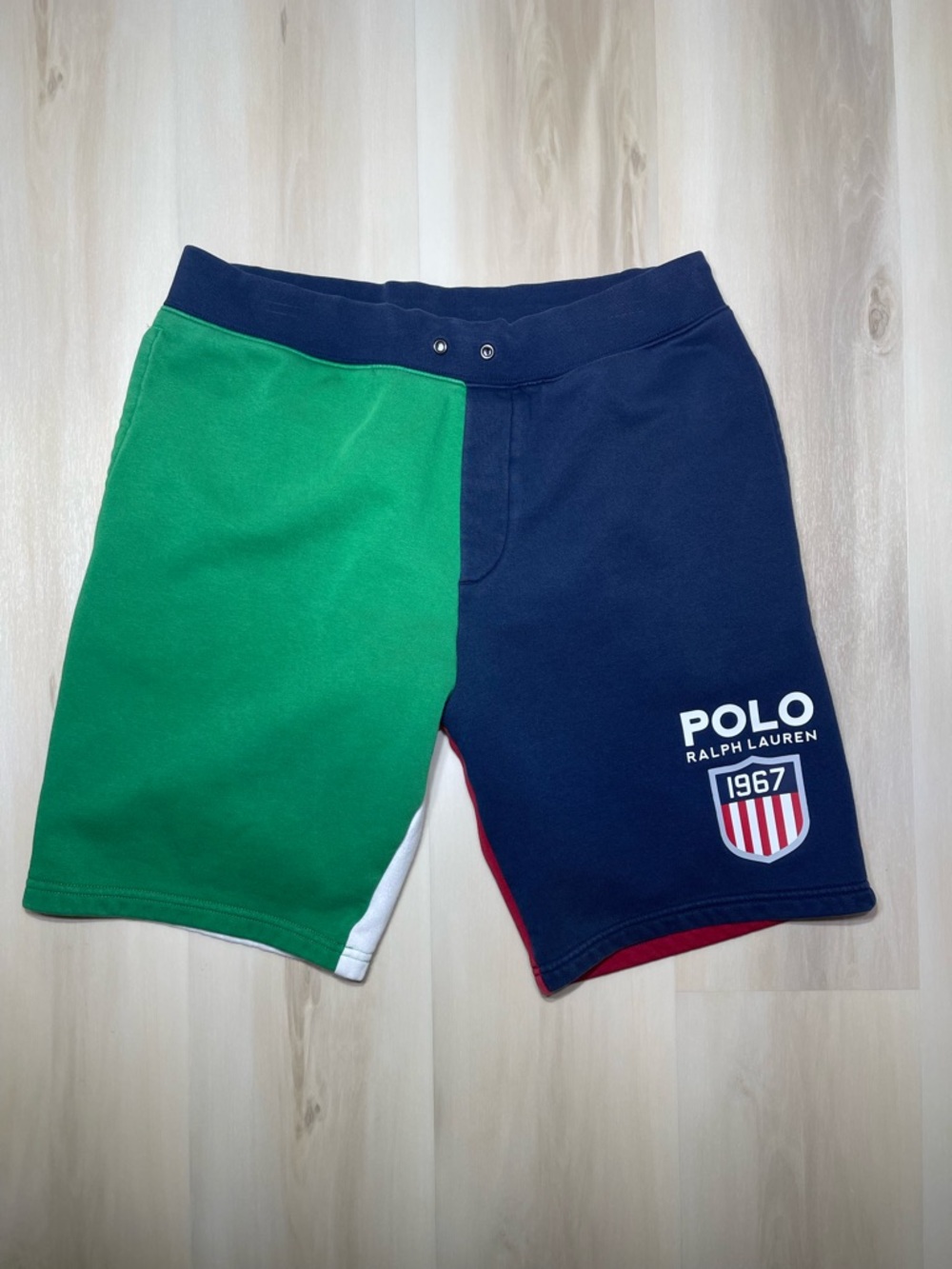 Polo Ralph Lauren Sweat Shorts Men’s Sz Med Color block Crest Logo Fleece 1967
